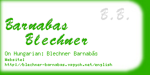 barnabas blechner business card